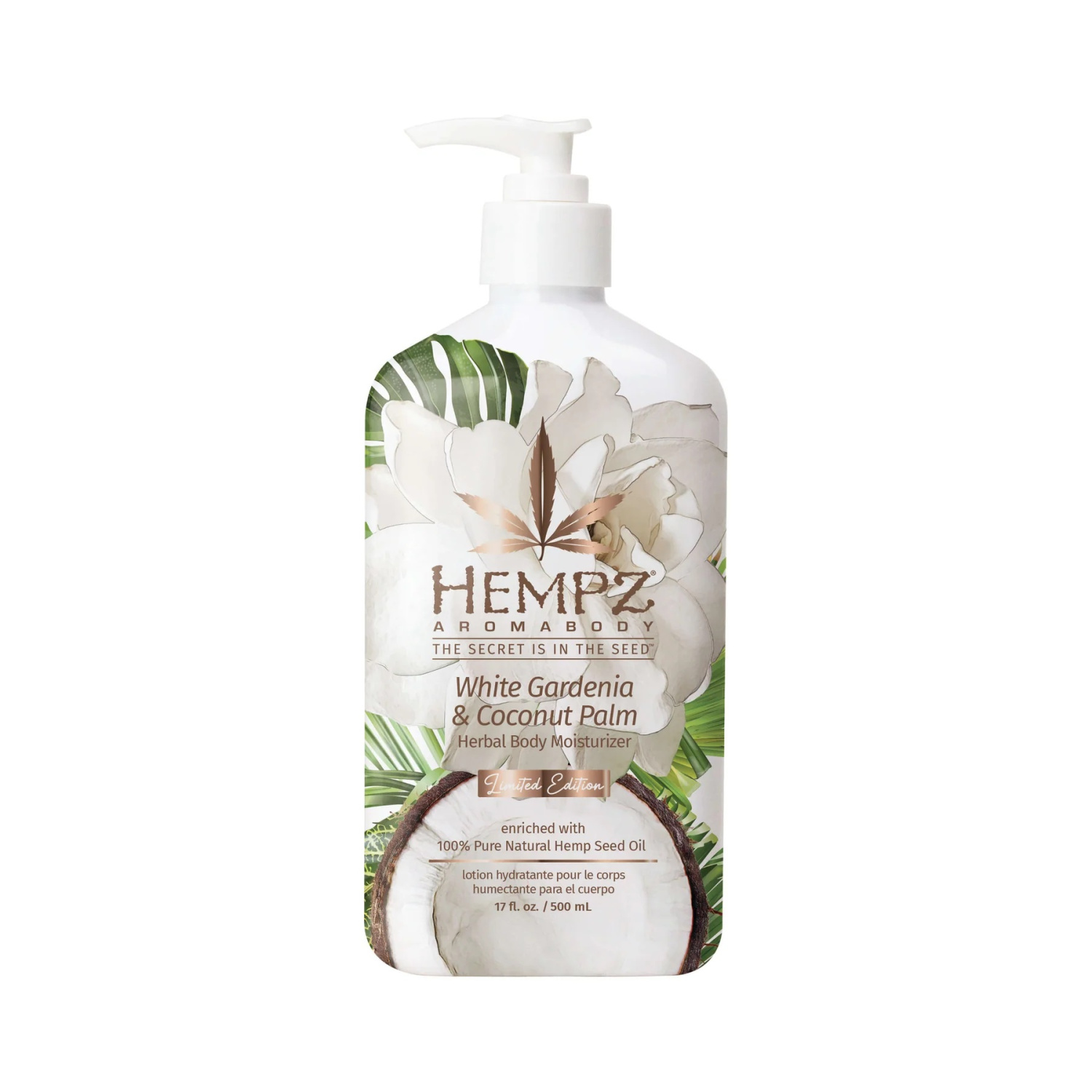 Hempz White Gardenia & Coconut Palm Herbal Body Moisturizer 500ml - интернет-магазин профессиональной косметики Spadream, изображение 48964